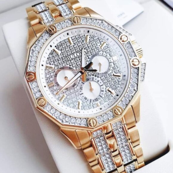 Bulova Diamond Two Tone Gold Watch Women\'s main image 4